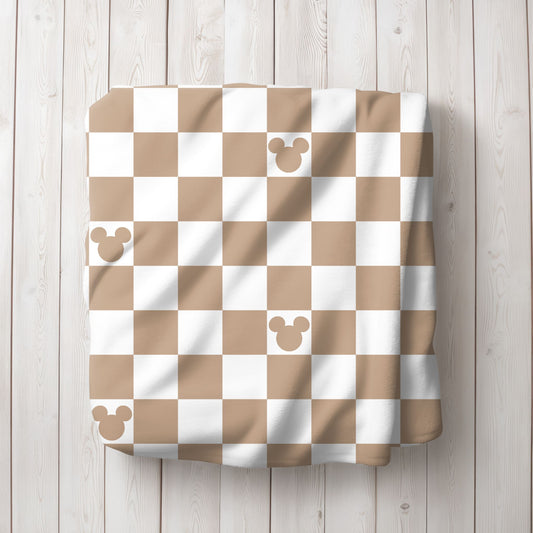 Dark Brown Checker Dreamy Plush Blanket *RTS*